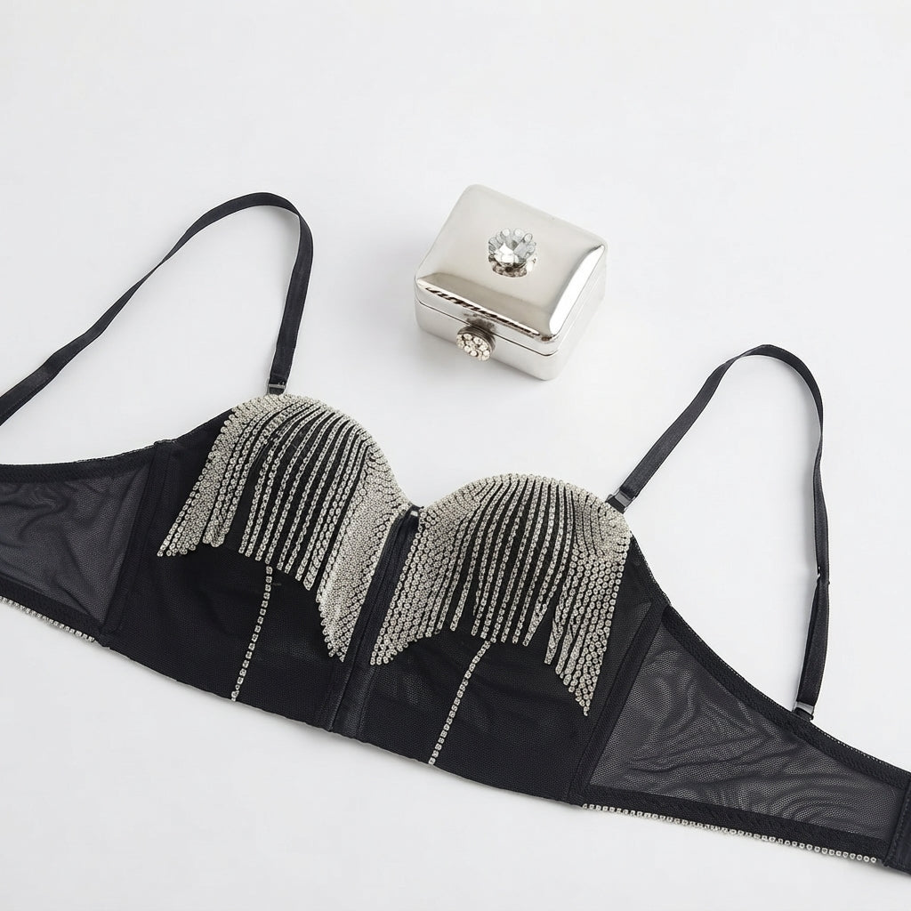 Crystal Tassel Corset Bralette (5004)