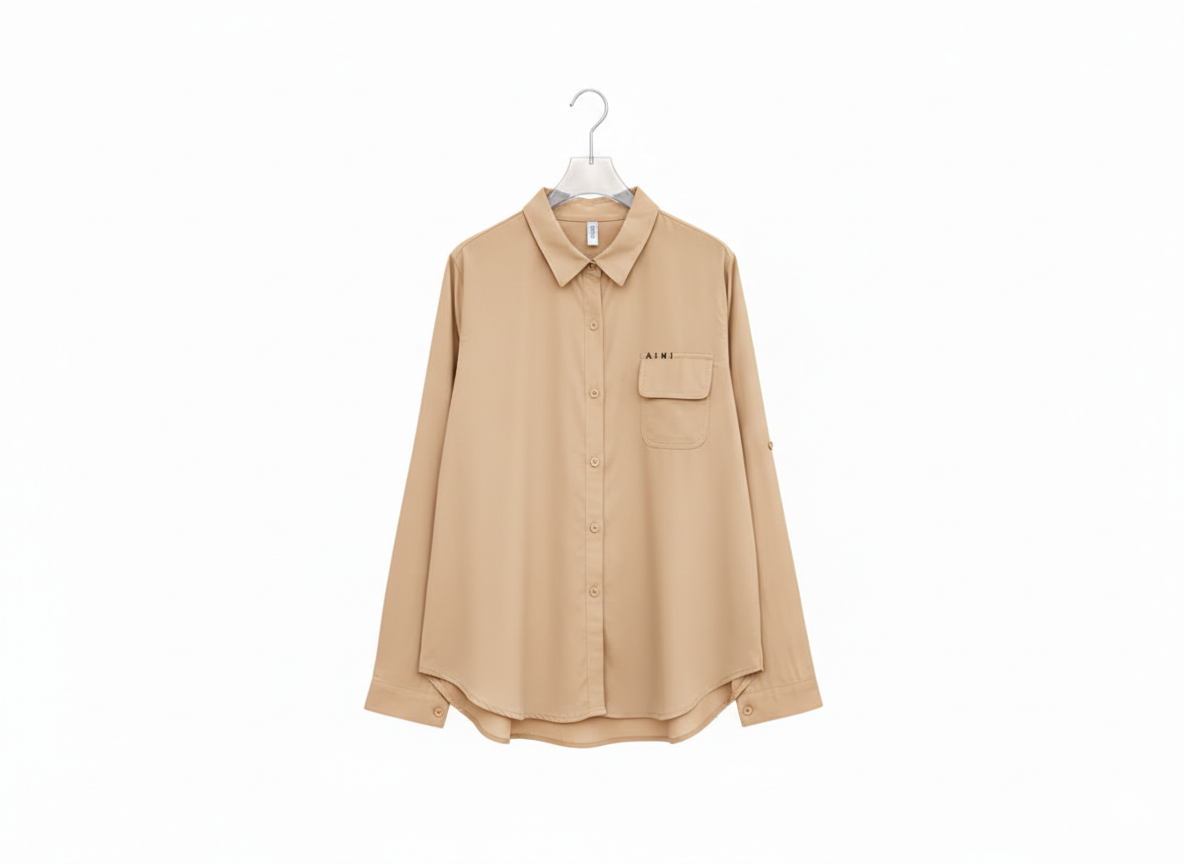 Versatile Collar Shirt One Pocket
