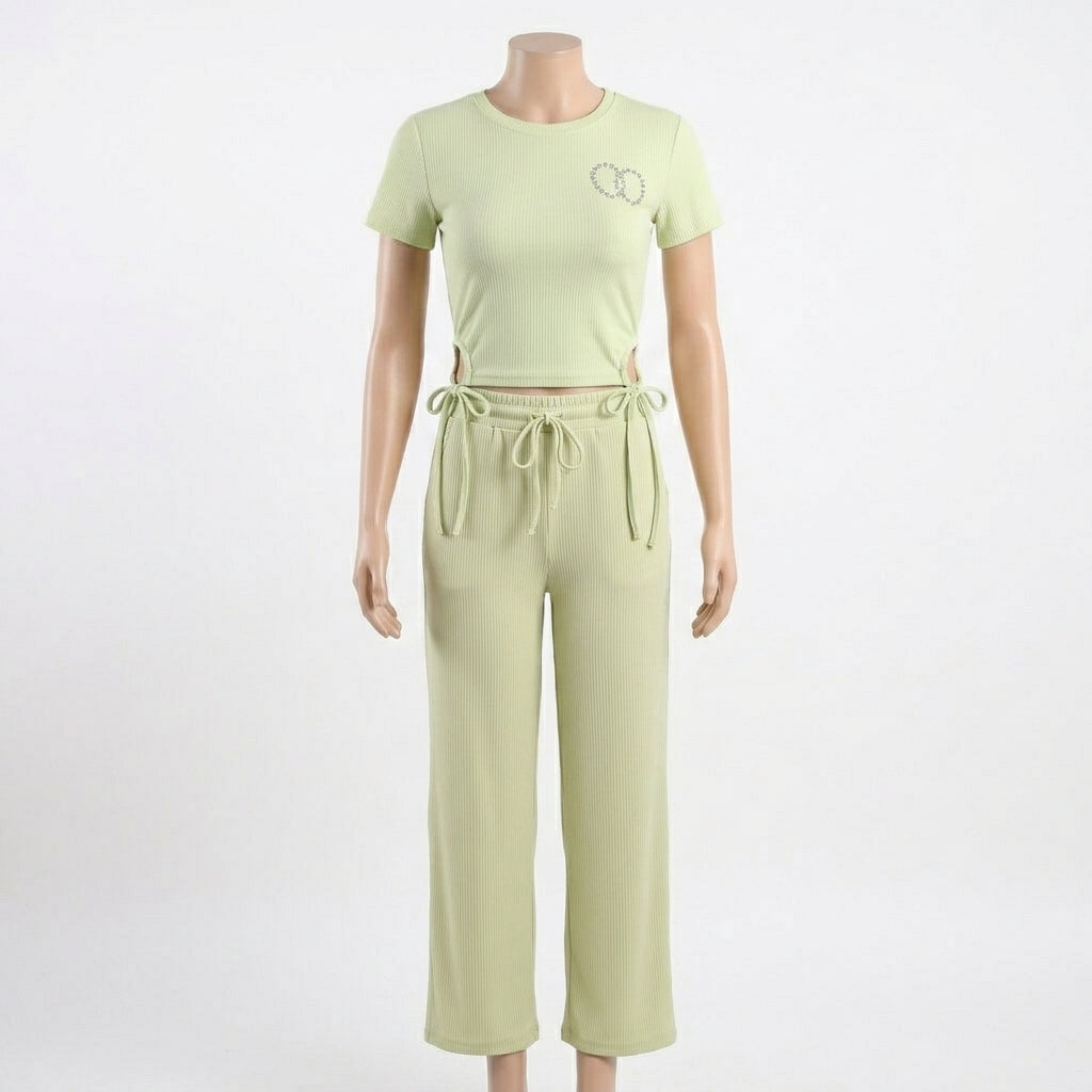 Trendy Ribbed Lounge Co-Ord (F-43)