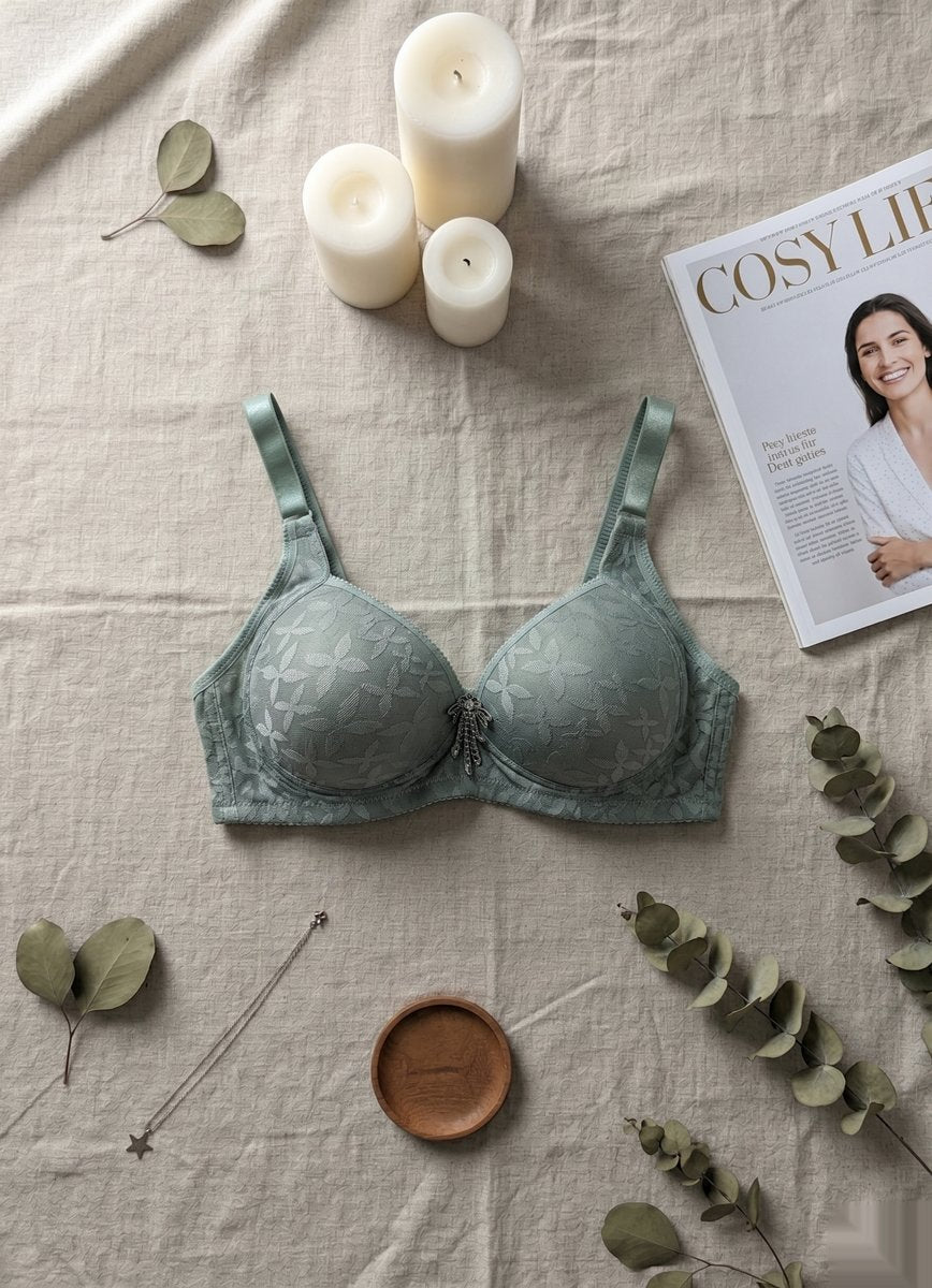 Ribbed Cotton Daily Bra - Gray/Black