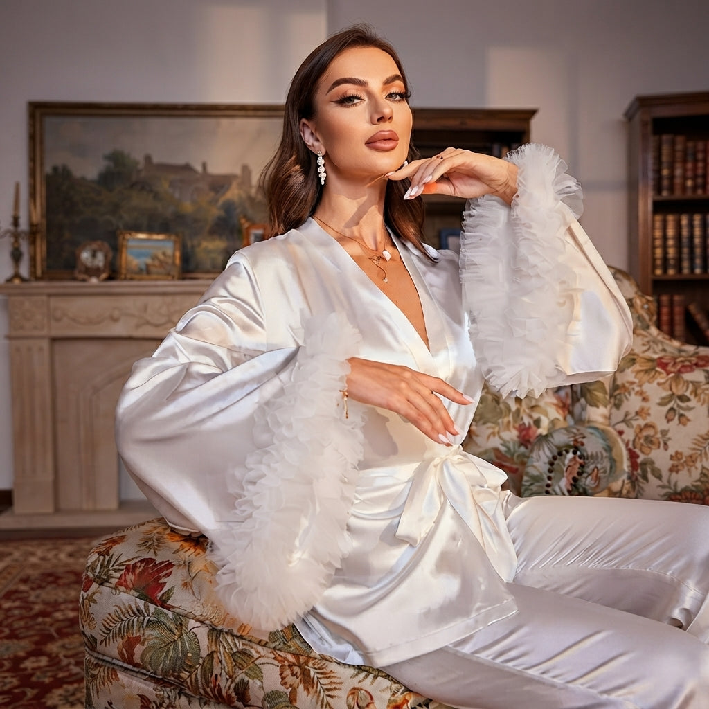 Elegance Feather Detail Lounge Outfit (P71)