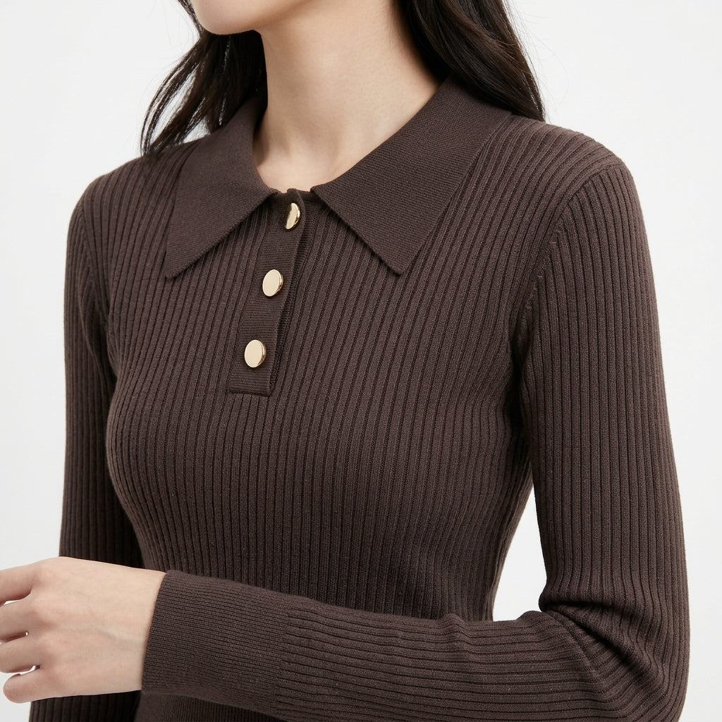 Buttoned Polo Knit (S-159)