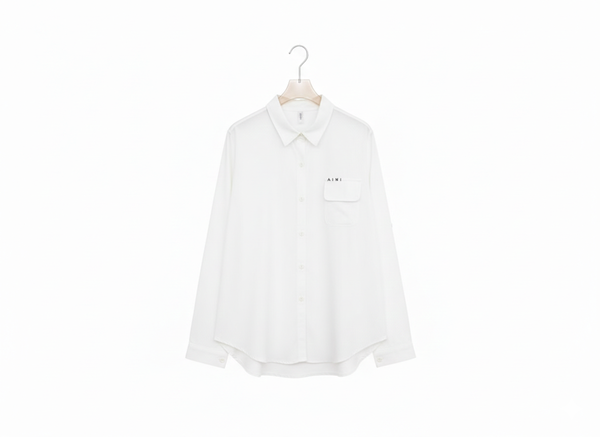 Versatile Collar Shirt One Pocket