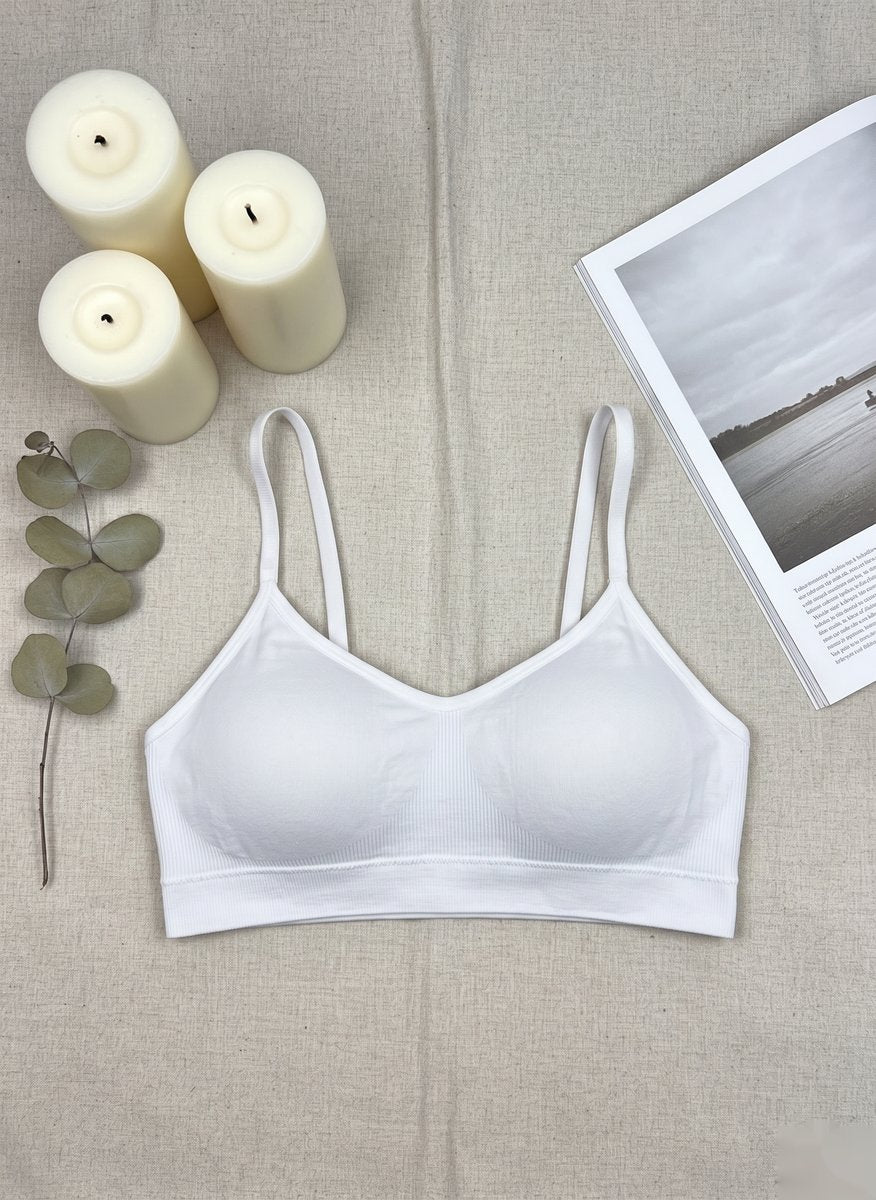 Delicate Lace Balconette Bra - White/Gray