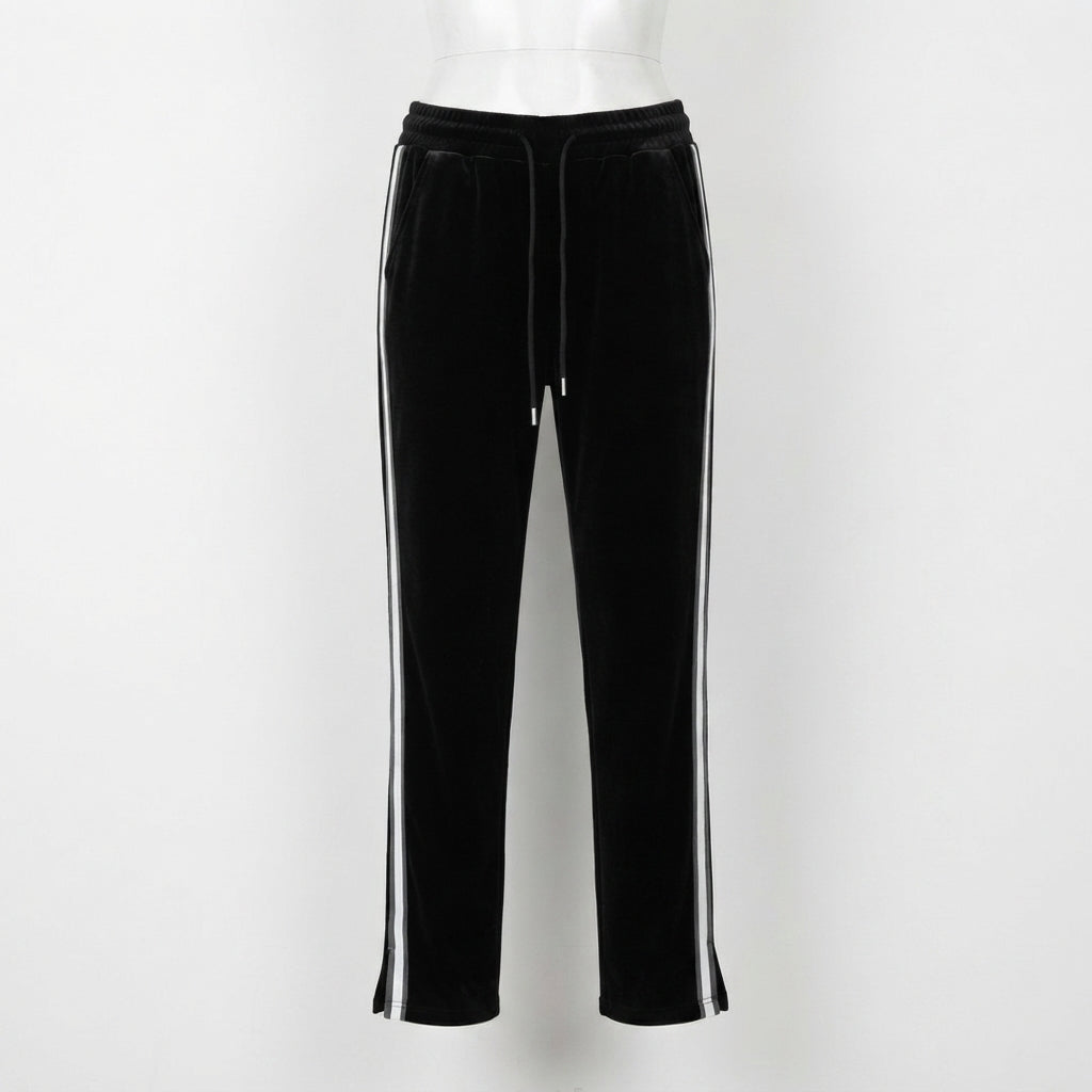 Sleek Black Zip-Up Tracksuit Set (VG-1596)