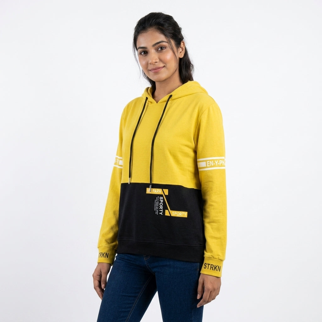 Athletic Striped Sleeve Hoodie