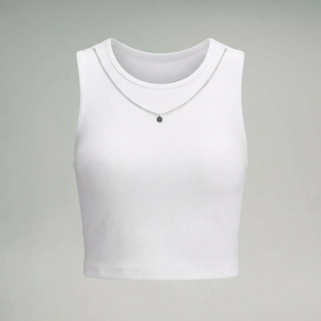 Grid Pattern Crop Top (9606)