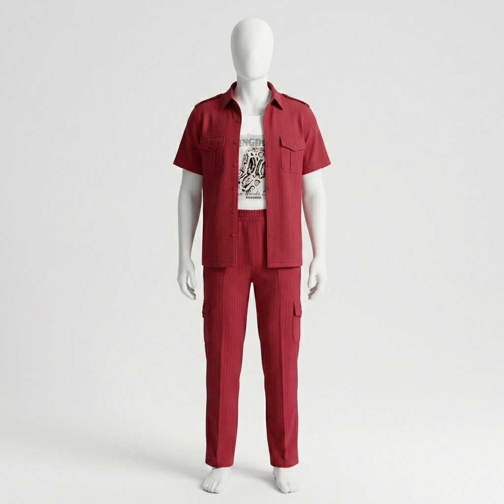 Casual Pocketed Shacket Set (VG1604)
