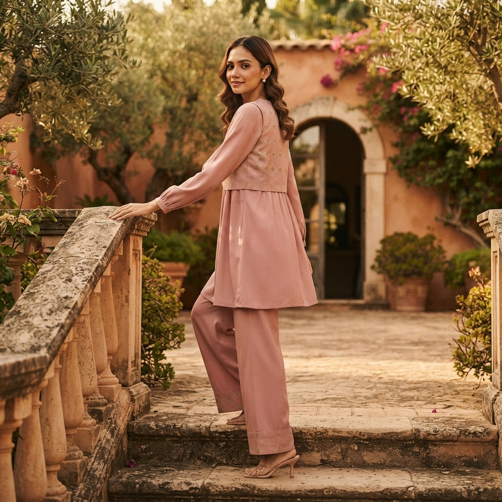 Waistcoat Kurti Set (VG-1674)