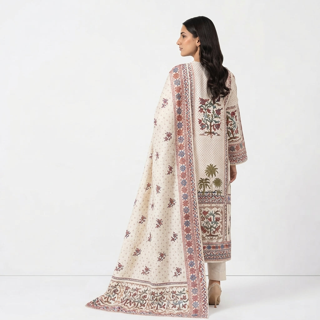 Printed Embroidered Lawn Suit with Dupatta (BZ-28)