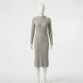 Button Detail Ribbed Midi Dress (BD-03)