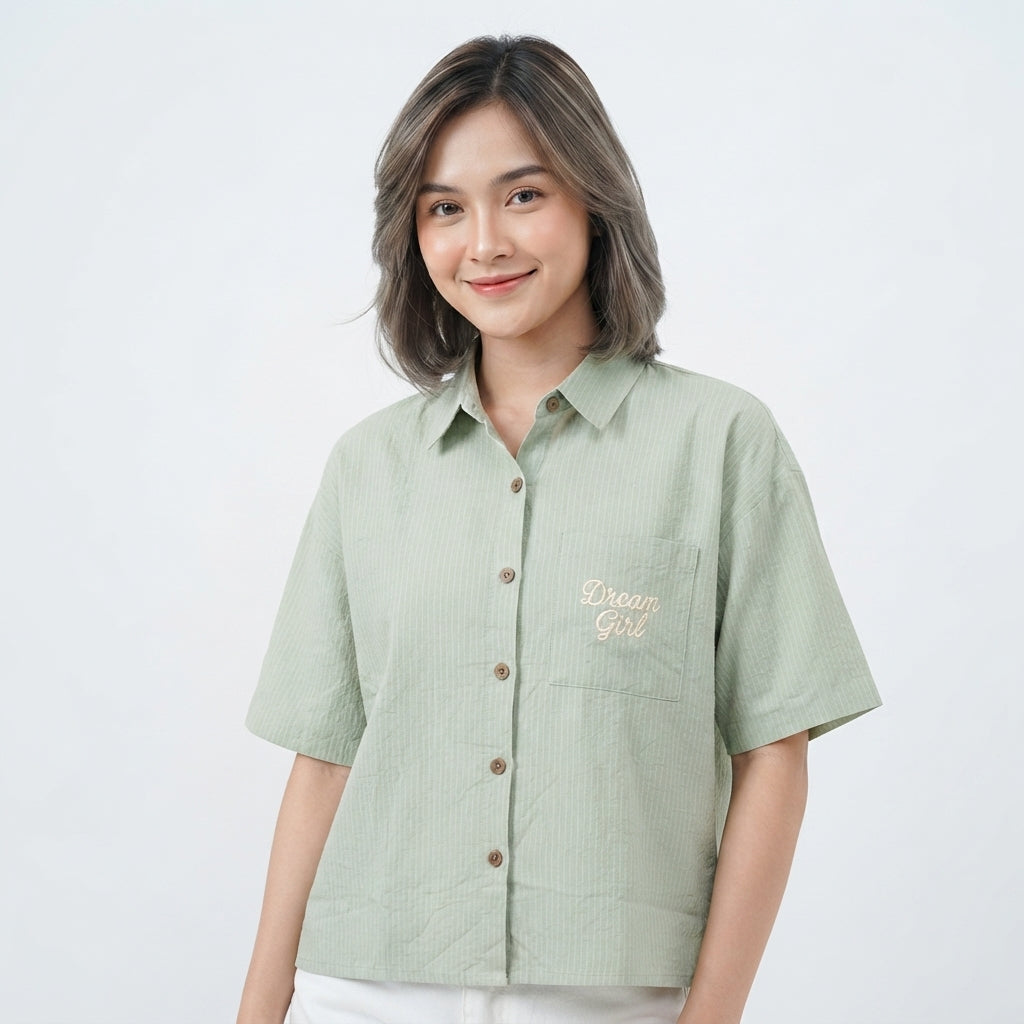 Embroidered Pocket Short-Sleeve Shirt (VG-1230)