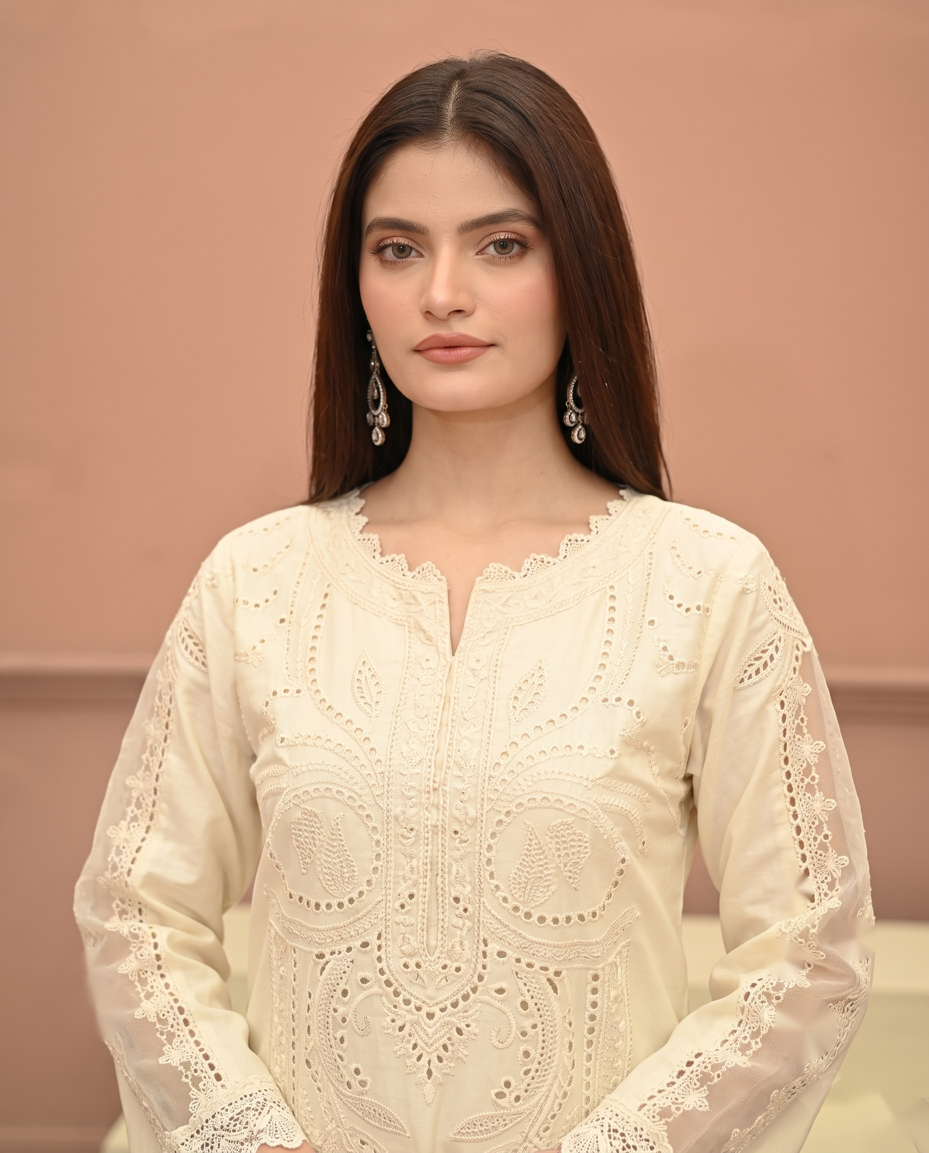 Ivory Elegance Embroidered 3-Piece Set