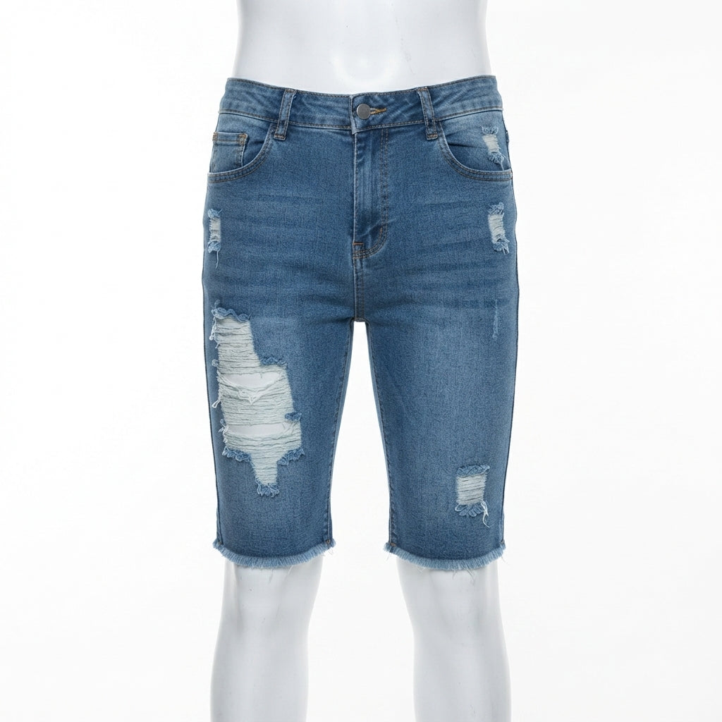 Raw Hem Denim Shorts