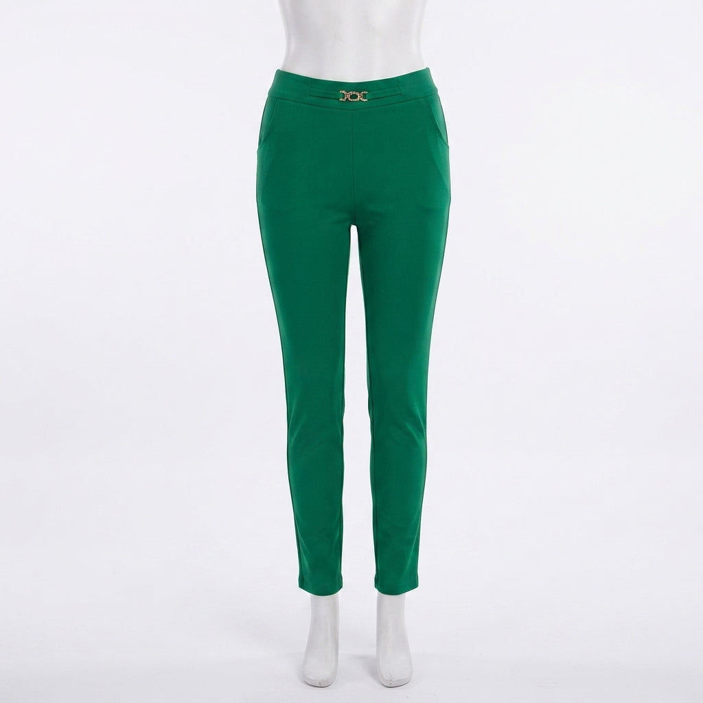 Metal Accent Fitted Trousers (2061)