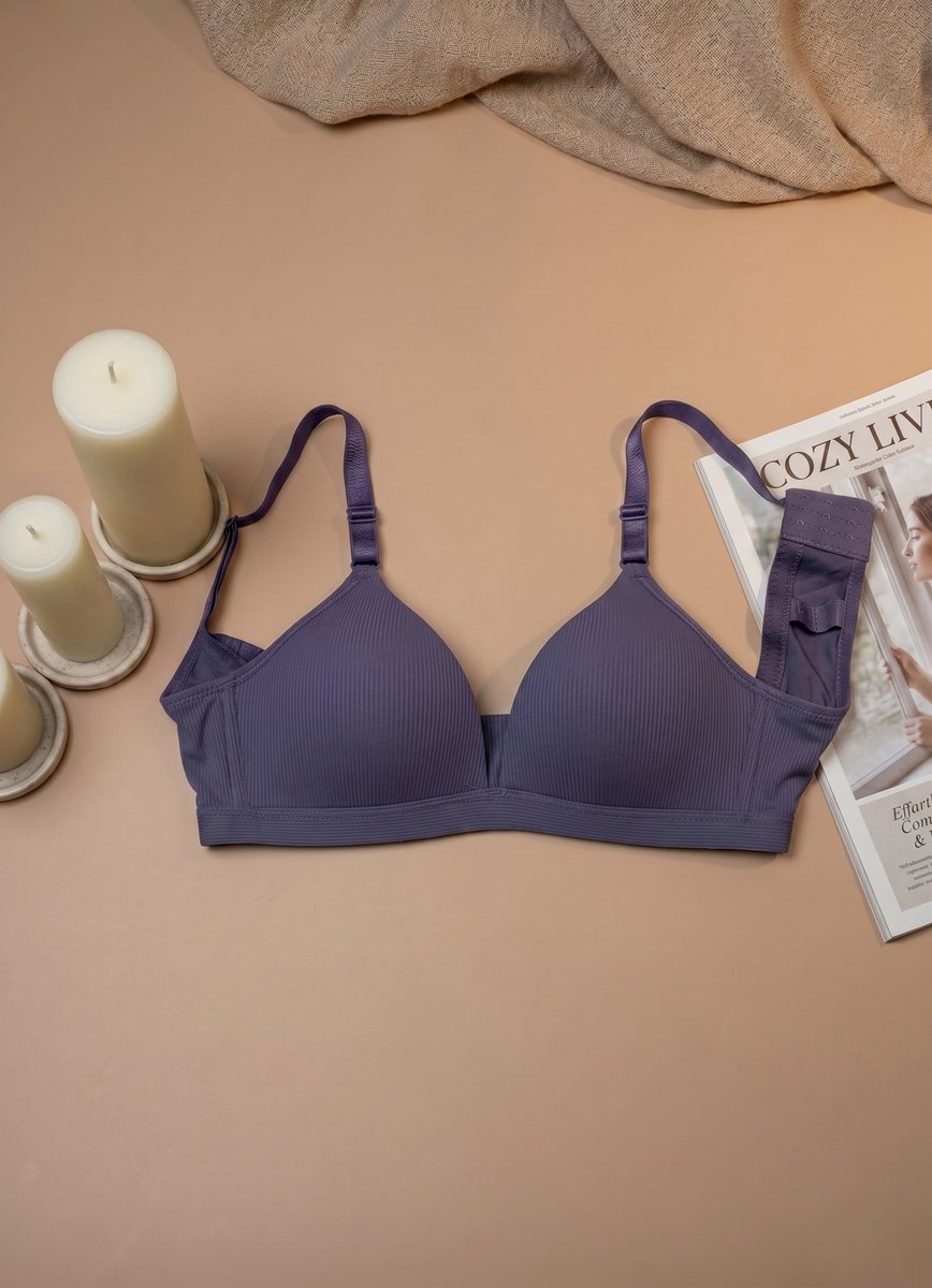 Classic Seamless Soft Bra - Purple/Nude