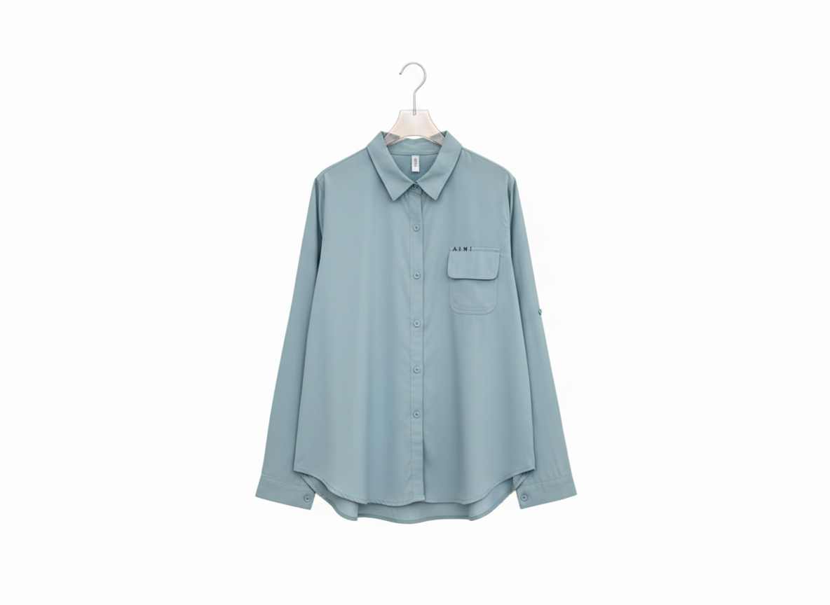 Versatile Collar Shirt One Pocket