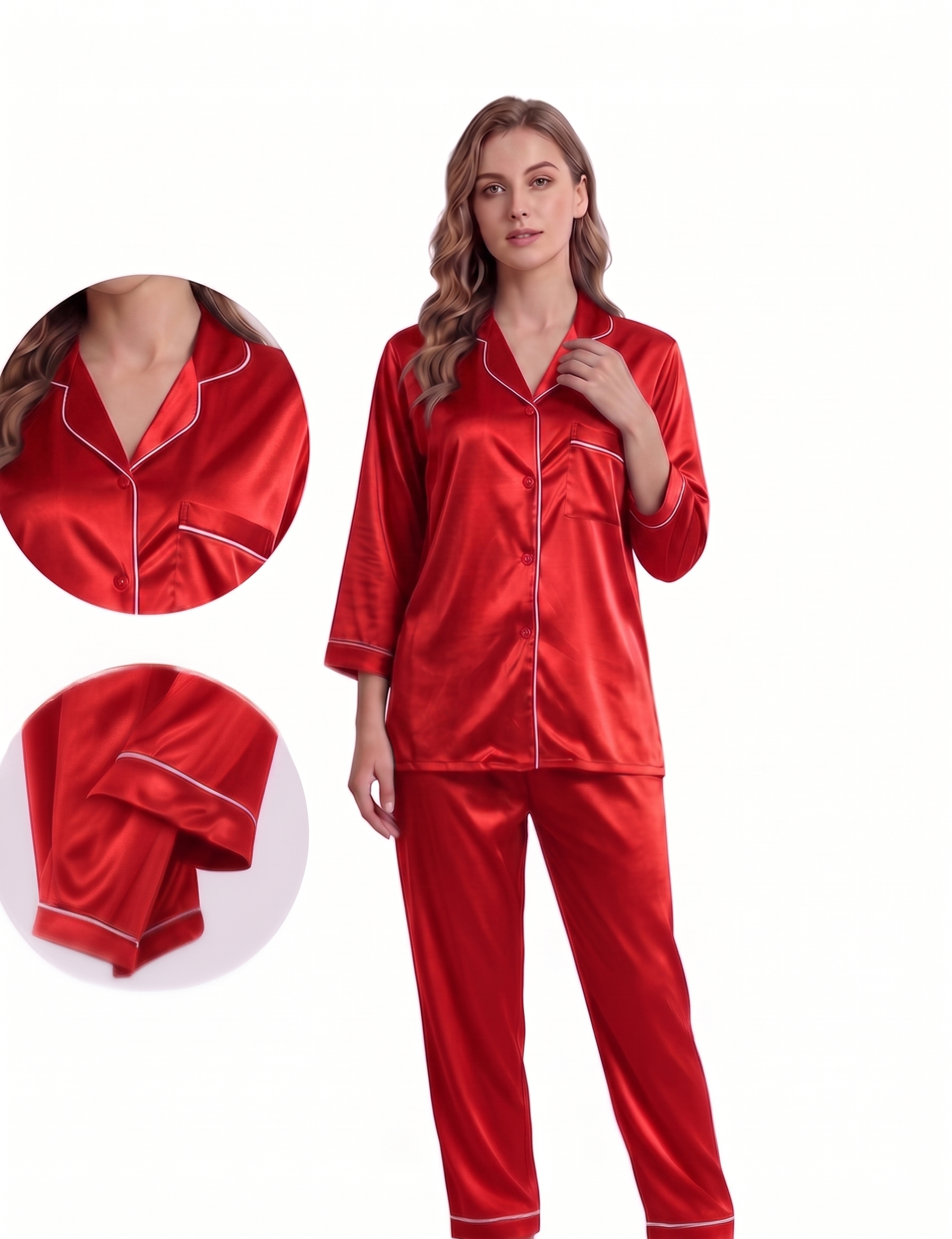 Classic Tailored Satin Pajama Set