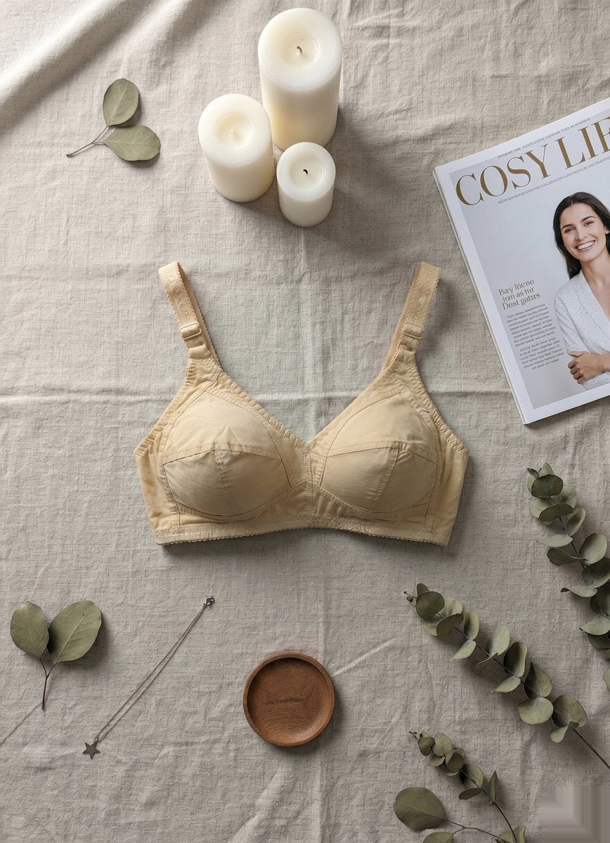 Scoop Neck Seamless Bra - Brown/Gray
