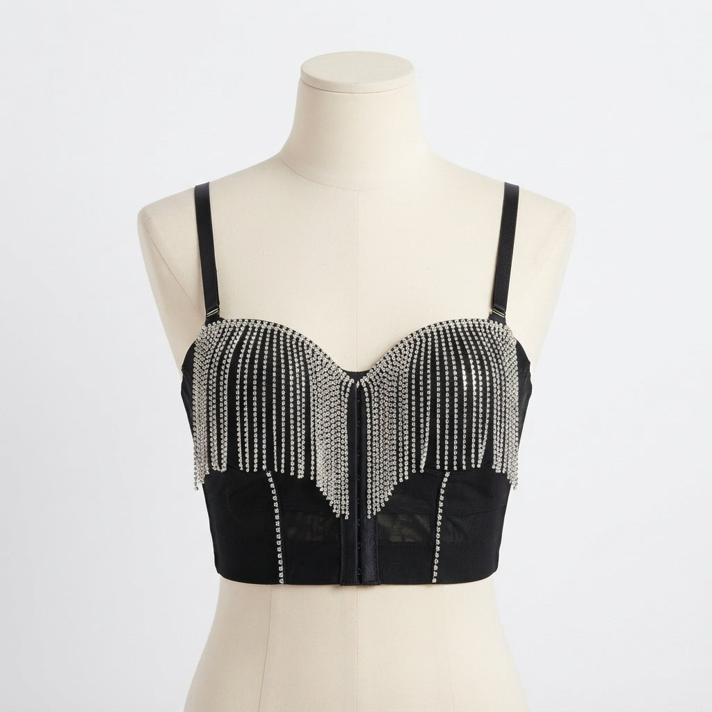 Crystal Tassel Corset Bralette (5004)