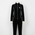 Sleek Black Zip-Up Tracksuit Set (VG-1596)