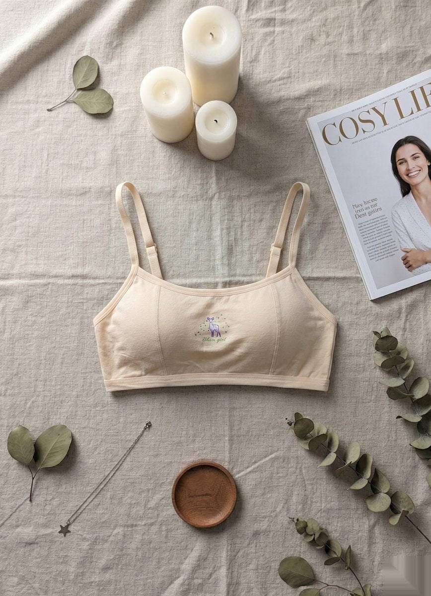 Mesh Detail Modern Bra - Gray/Brown