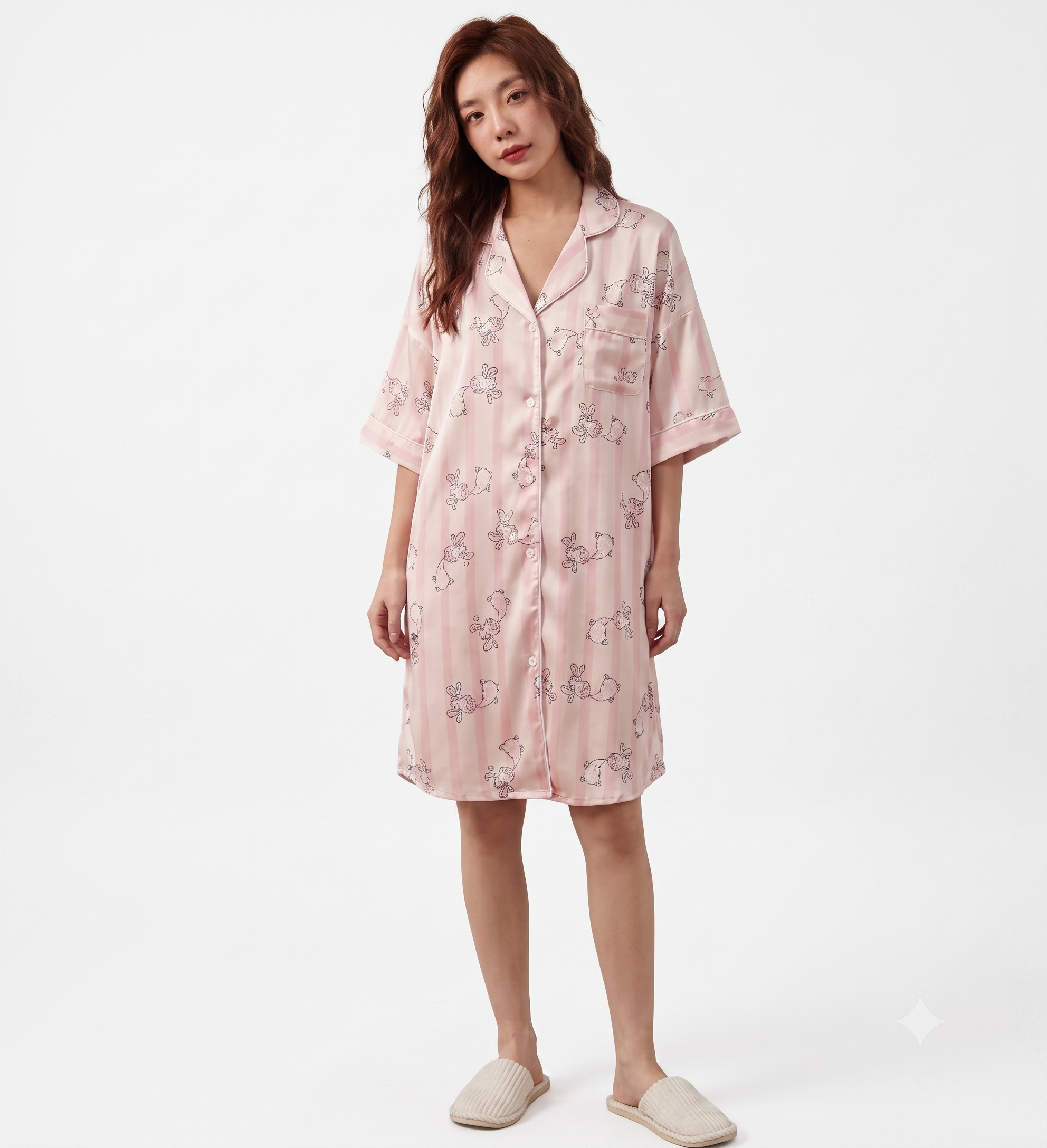 Blush Pink Giraffe Print Night Shirt