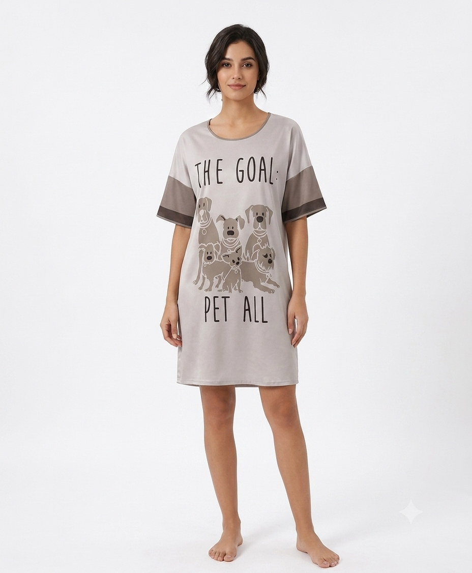 Puppy Print Long Nightshirt