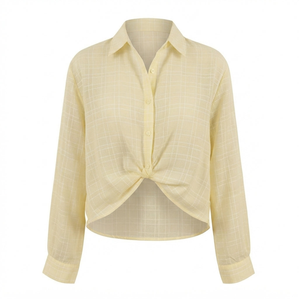 Grid Pattern Crop Top (9606)