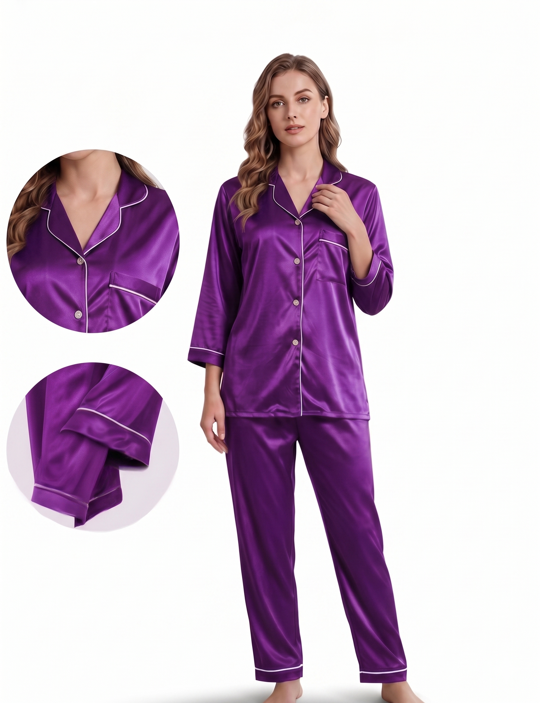 Classic Tailored Satin Pajama Set