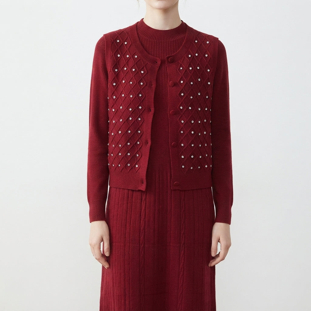 Embellished Cardigan Set (2068)