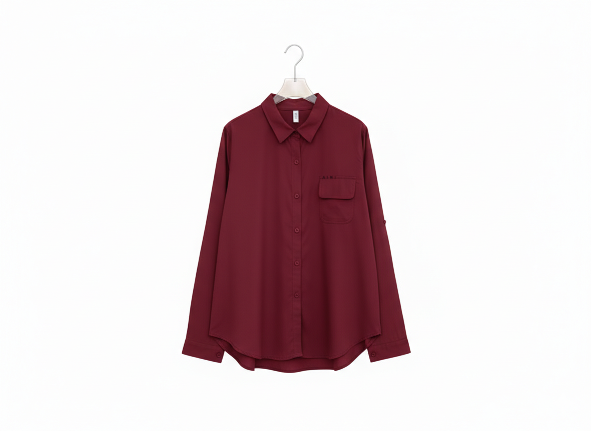 Versatile Collar Shirt One Pocket