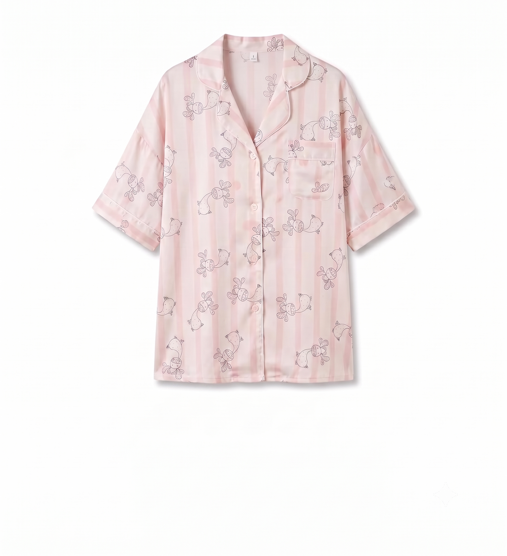 Blush Pink Giraffe Print Night Shirt
