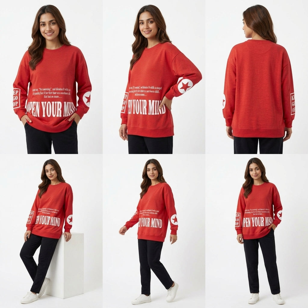 Lettering Detail Casual Top