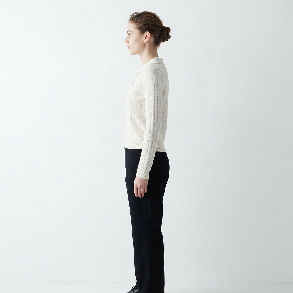 Collared Texture Sweater (S-160)