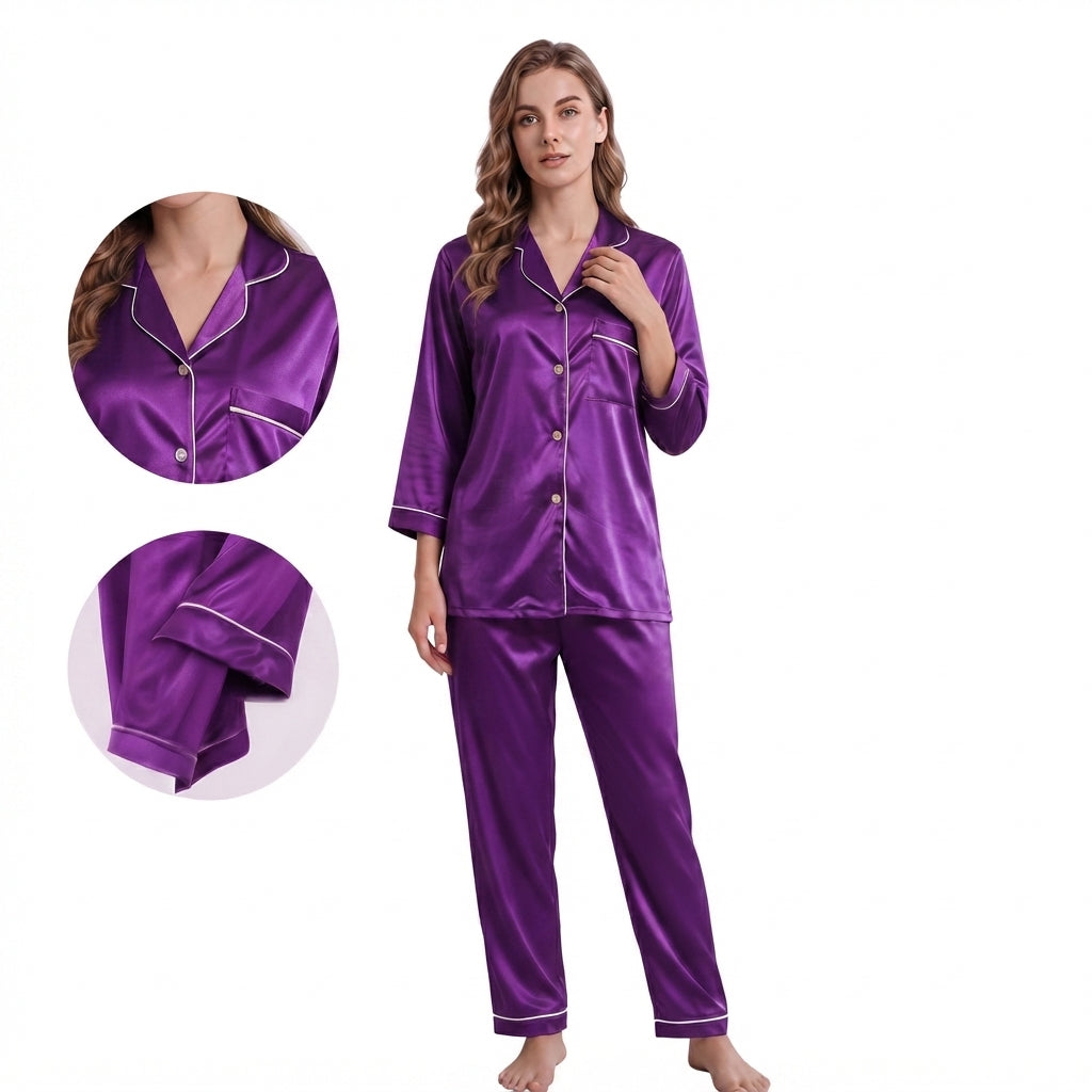 Classic Tailored Satin Pajama Set
