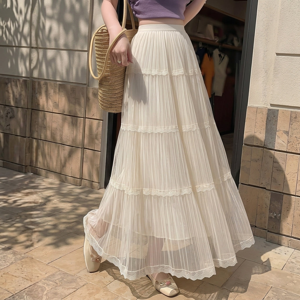 Ethereal Pleated Flare Skirt (2515)