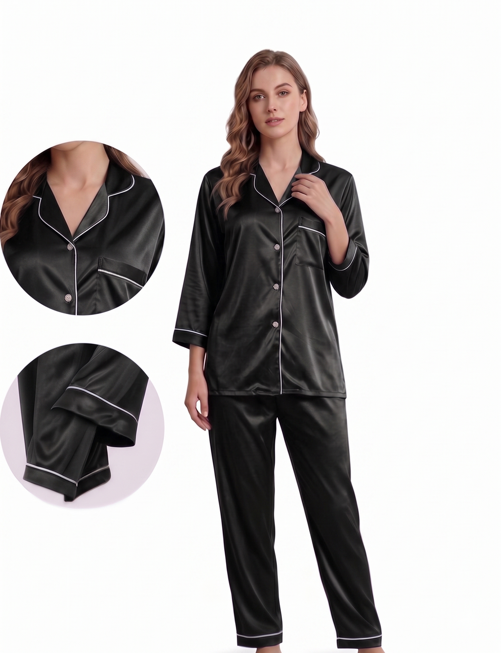 Classic Tailored Satin Pajama Set