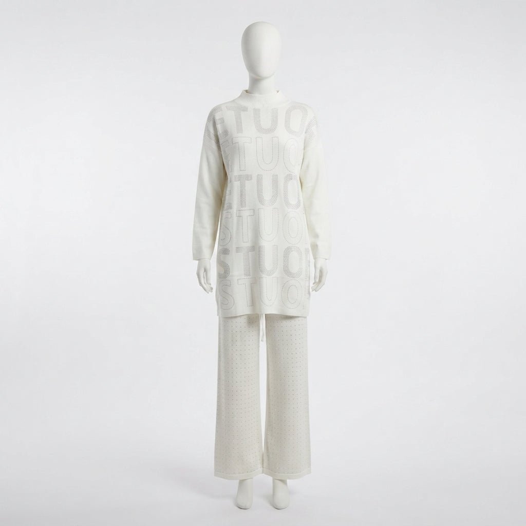 Letter Print Knit Co-ord Set (2088)