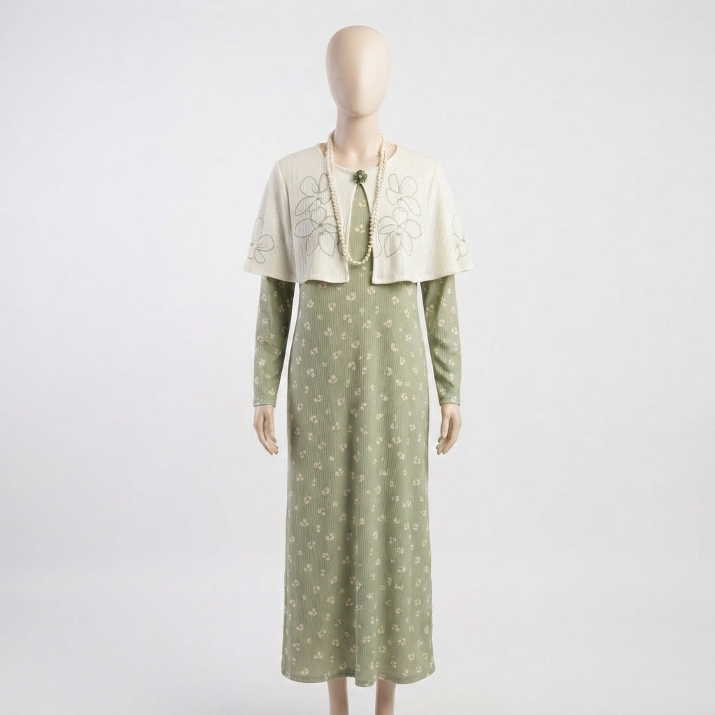 Floral Print Bolero & Maxi Set (VG1695)
