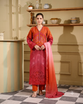 Sunset Ombré Embroidered 3-Piece Ensemble