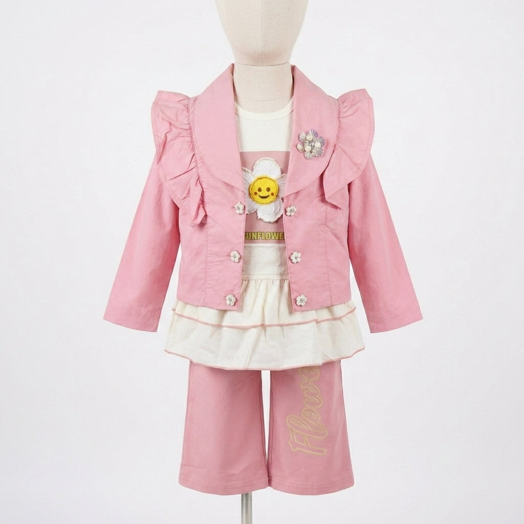 Pink Sunflower Ruffle Set (D4801)