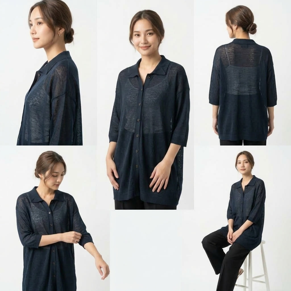 Fine Knit Collared Top (2B)
