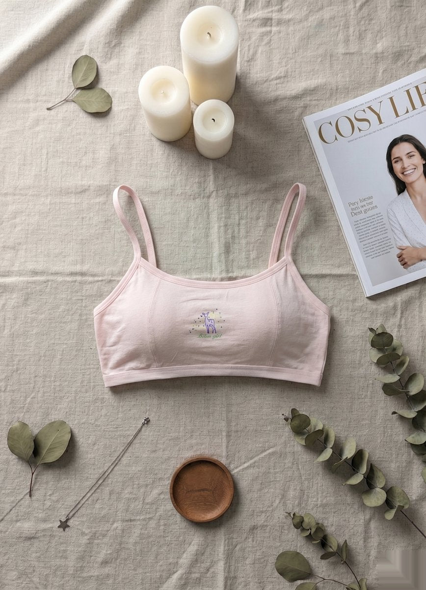Mesh Detail Modern Bra - Gray/Nude