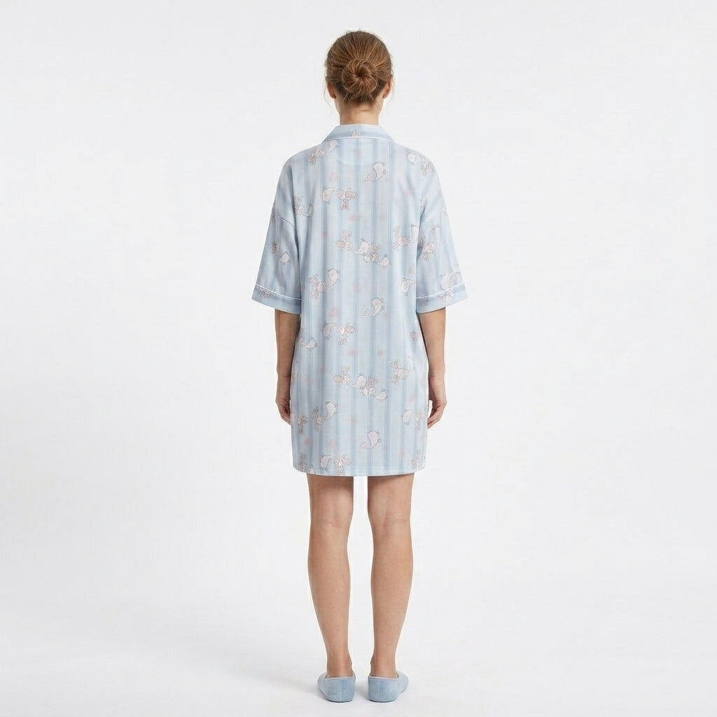 Powder Blue Giraffe Print Night Shirt