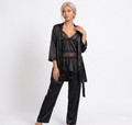 Premium Satin Lace-Panel Cami Robe Set