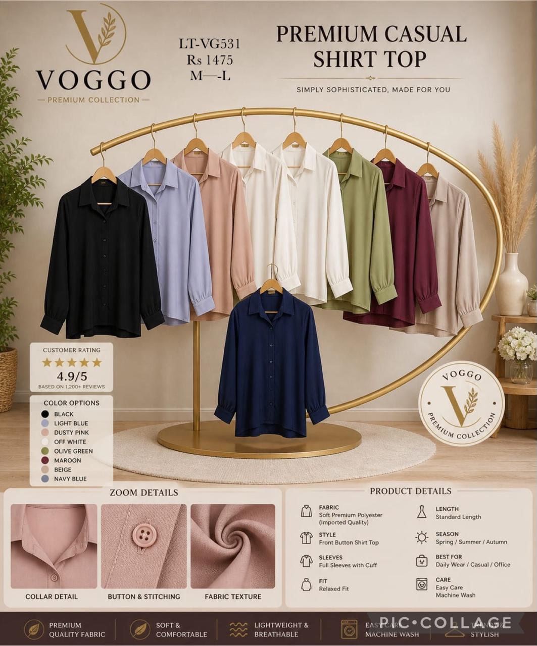 VOGGO Casual Shirt Top