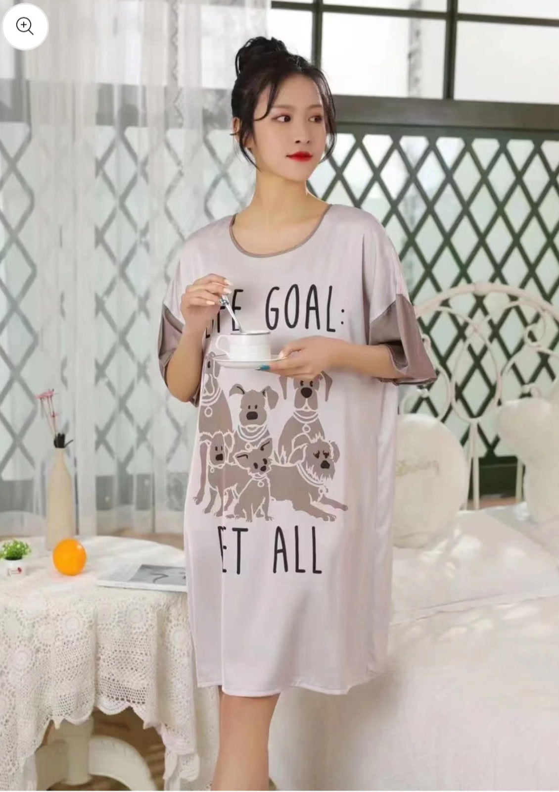 Puppy Print Long Nightshirt
