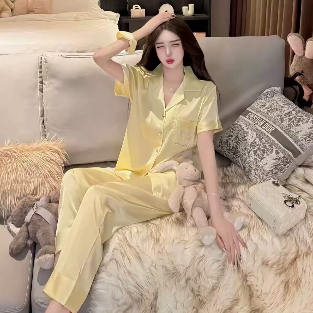 Silk Collar Night Suit