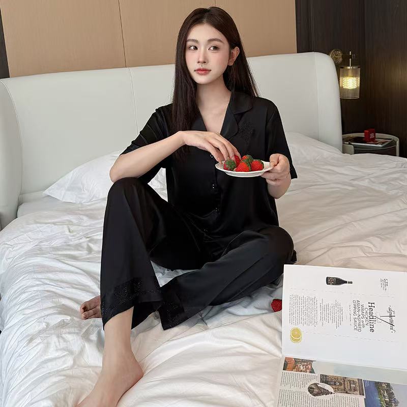 Silk Collar NightSuit – Half Sleeve